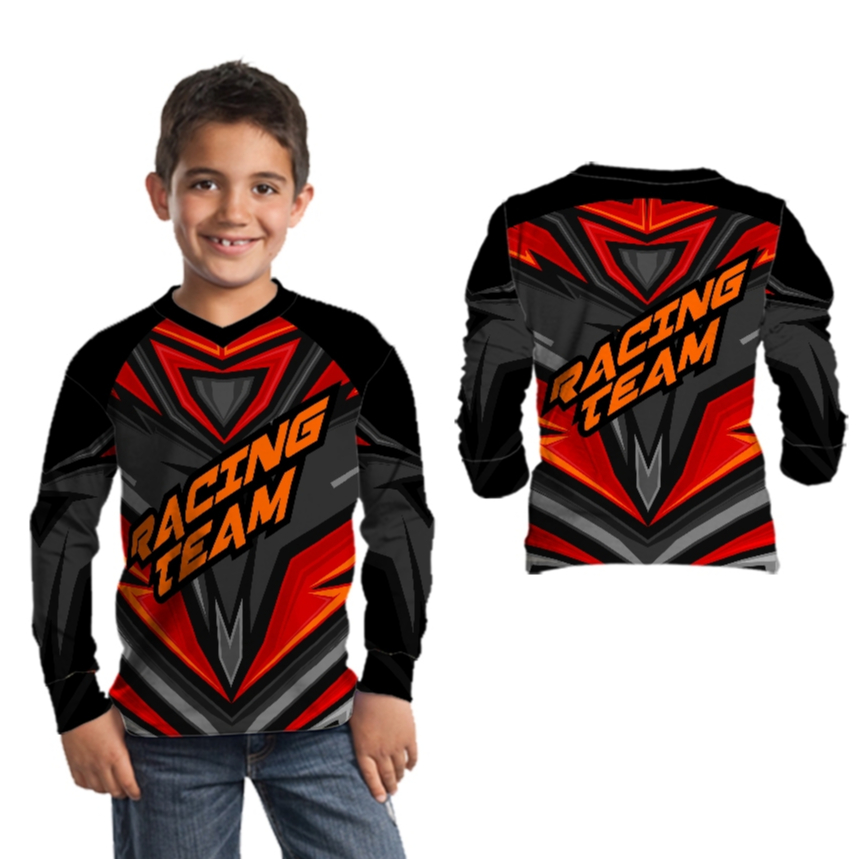 RACING TEAM Kaos Anak Tangan Panjang Fullprint Gratis Pakai Nama