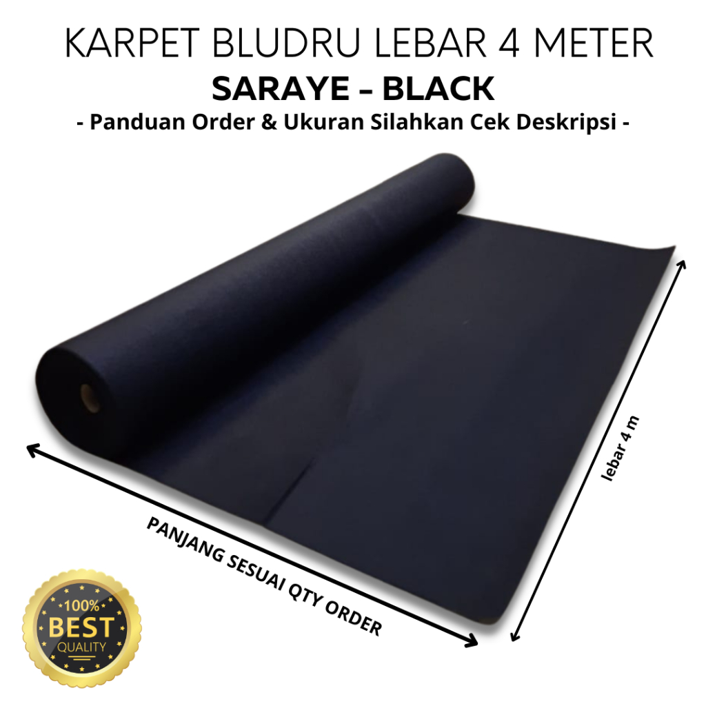 Karpet Meteran SARAYE BLUDRU POLOS 1m x 4m Karpet Pameran - lebar 4m