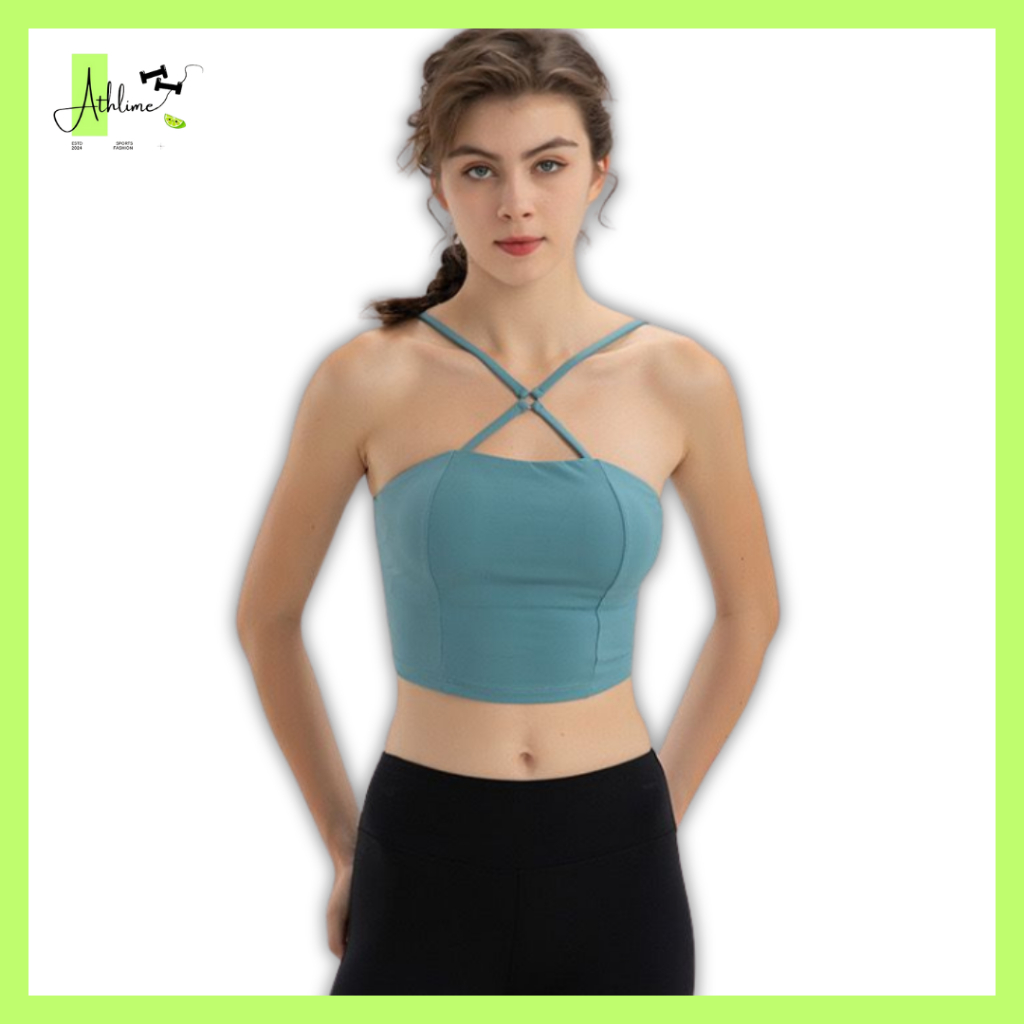 [athlime] Xara Sports Bra / Atasan Bra Olahraga Wanita Tali Cross Silang Depan Premium / Baju BH Gym