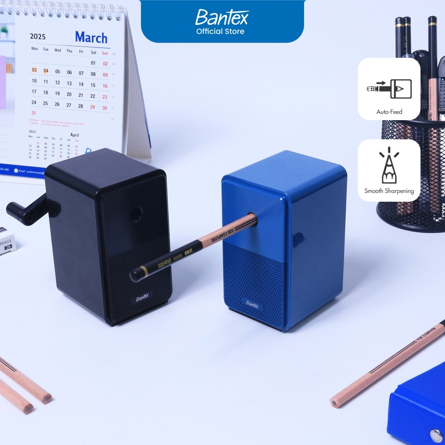 

Bantex Rautan Pensil Meja Otomatis / Rotary Sharpener dengan 5 Tingkat Ketajaman # BE1004