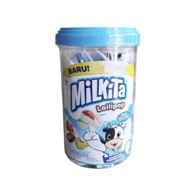 

Permen Milkita lolipop Toples isi 30pcs