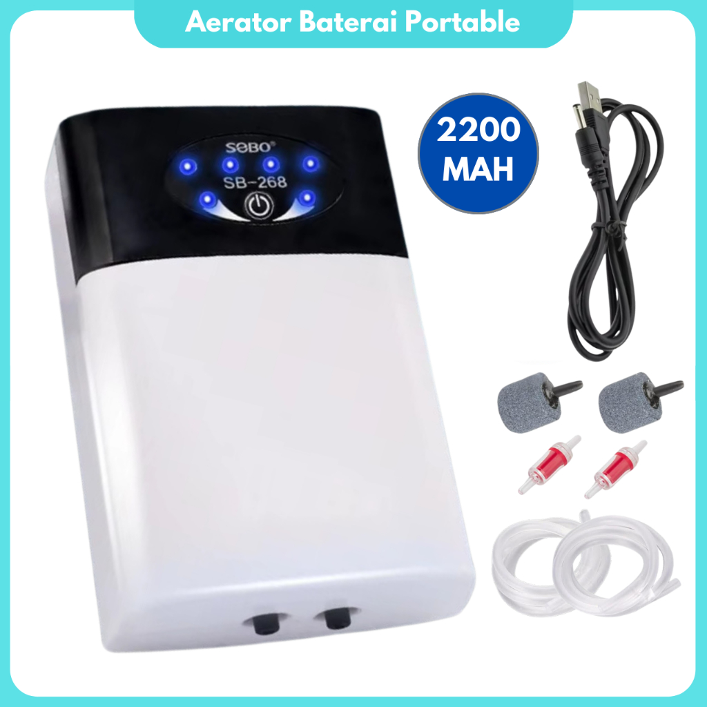 Pompa Aerator Ac/Dc Pompa Udara Mini Air Pump Ac Dc 2 Watt Pompa Gelembung Udara Akuarium -