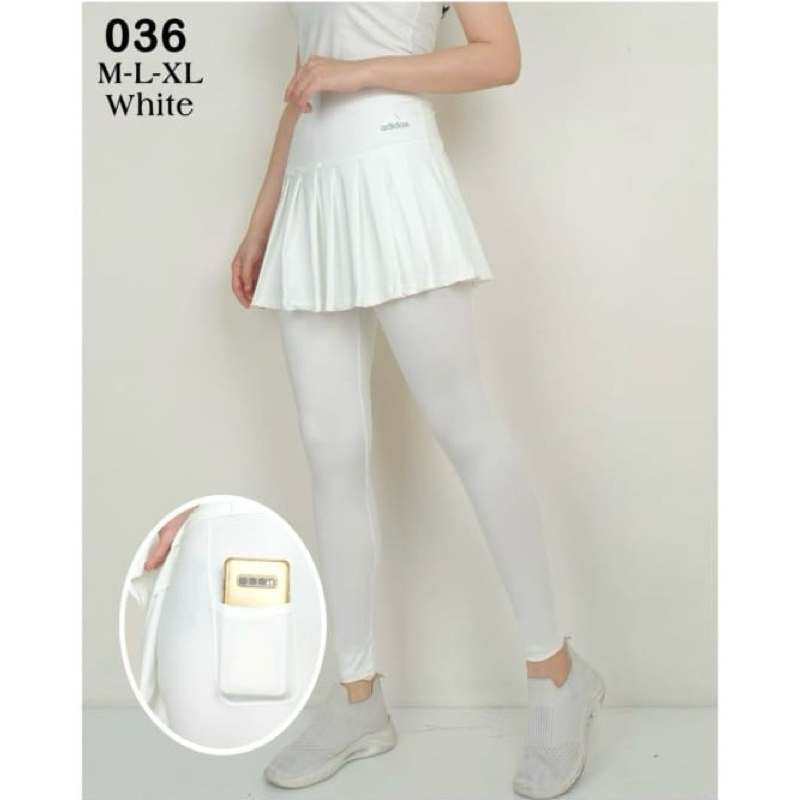 ROK CELANA LEGGING PANJANG 2 IN 1 WANITA ADIDAS PREMIUM HIGH WAIST OLAHRAGA RUNNING LADIES