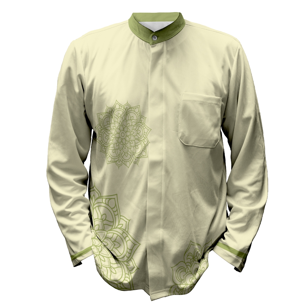 Baju Koko Jersey Dewasa New Pattern 2025 Muslim Arabic Hijau Pastel Full Printing Custom