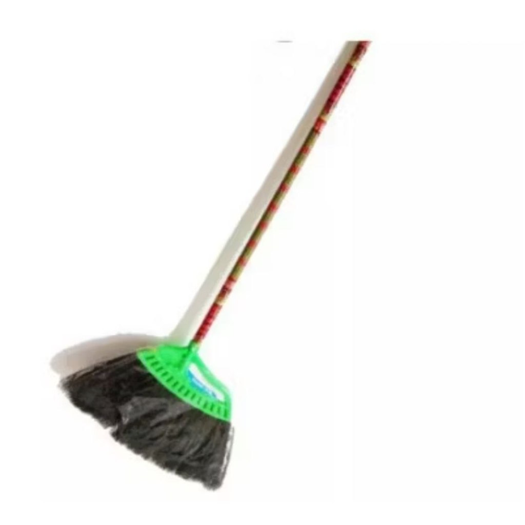 Sapu Ijuk Kipas Lantai Benang Gagang Kayu Panjang / Sapu Ijuk Kipas Lantai Kayu / Sapu Ijuk Kayu