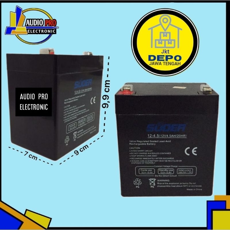 ACCU AKI KERING BATERAI 12VOLT 4.5AMPERE SUOER
