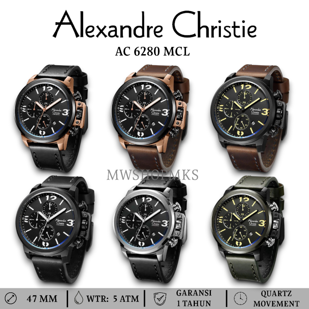 Jam Pria Alexandre Christie AC6280 AC 6280 Original Garansi Resmi Alexander Christie Free Baterai