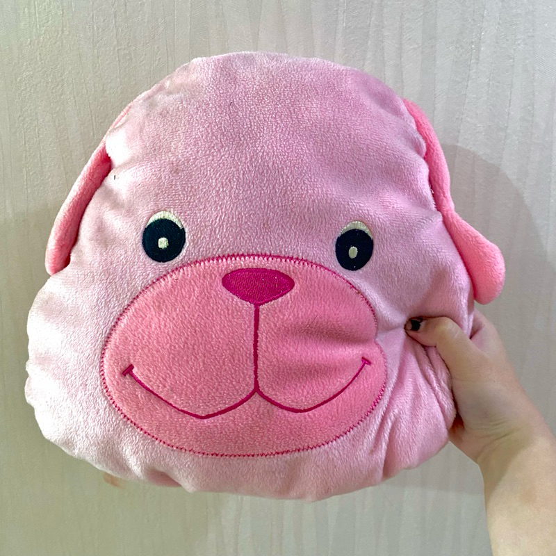 preloved boneka anjing warna pink