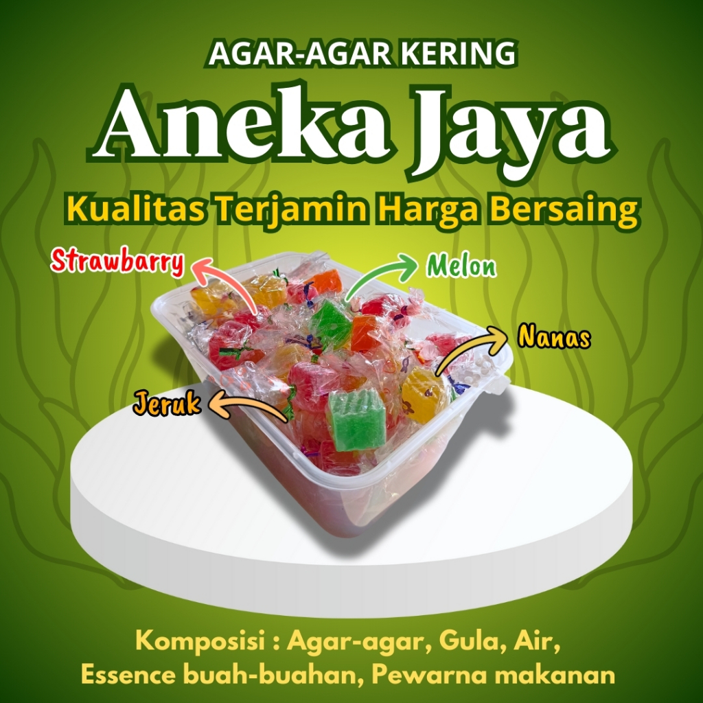 

Manisan Agar agar/Agar agar kering Wonosobo Varian Pita Murah Enak