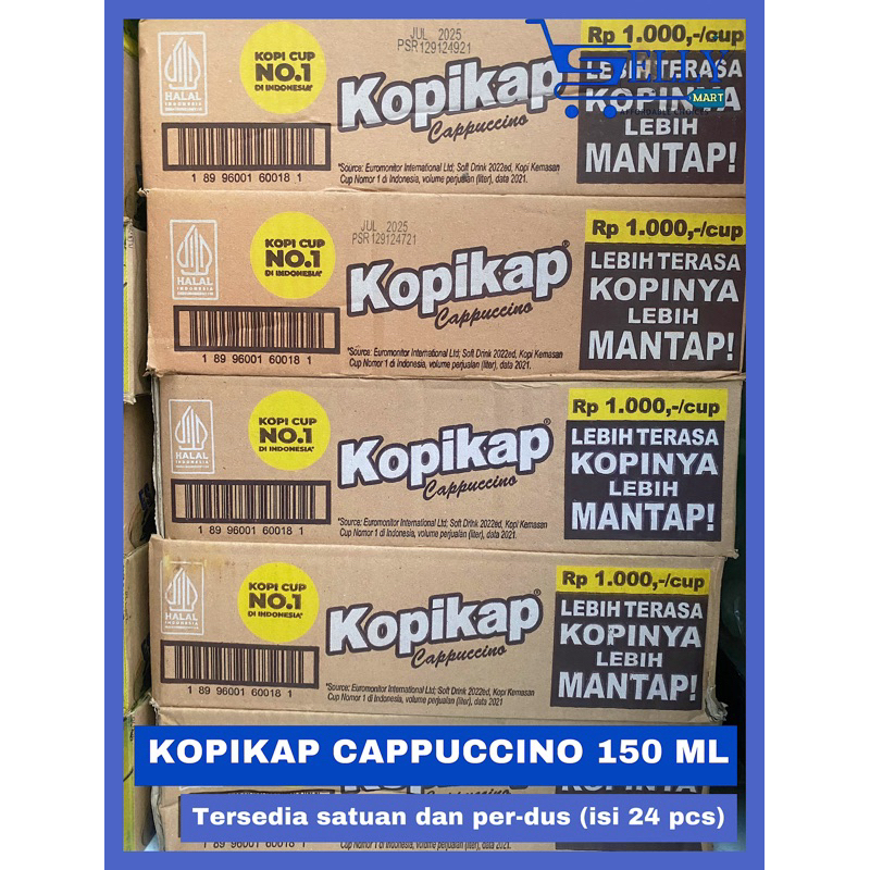 

KOPIKAP CAPPUCCINO 150ML ISI 24 PCS (SATUAN DAN DUS)