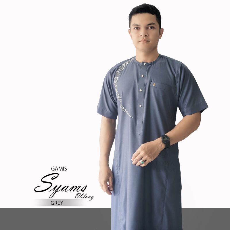 Gamis ATQIYA SYAMS OBLONG LENGAN PENDEK / Gamis AtqiyaTerbaru / Gamis Pria Trendy dan Kekinian / Jub