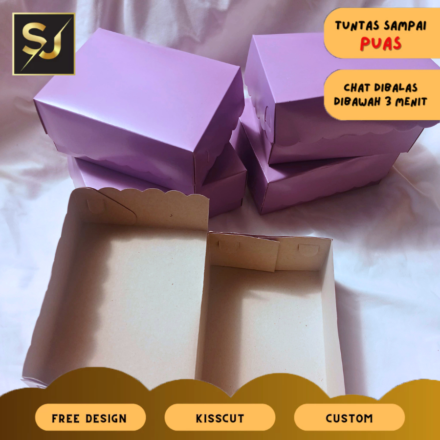 

kardus UNGU 12x16 Renda 350 Gr Kotak kardus Nasi Katering Tutup Sambung murah