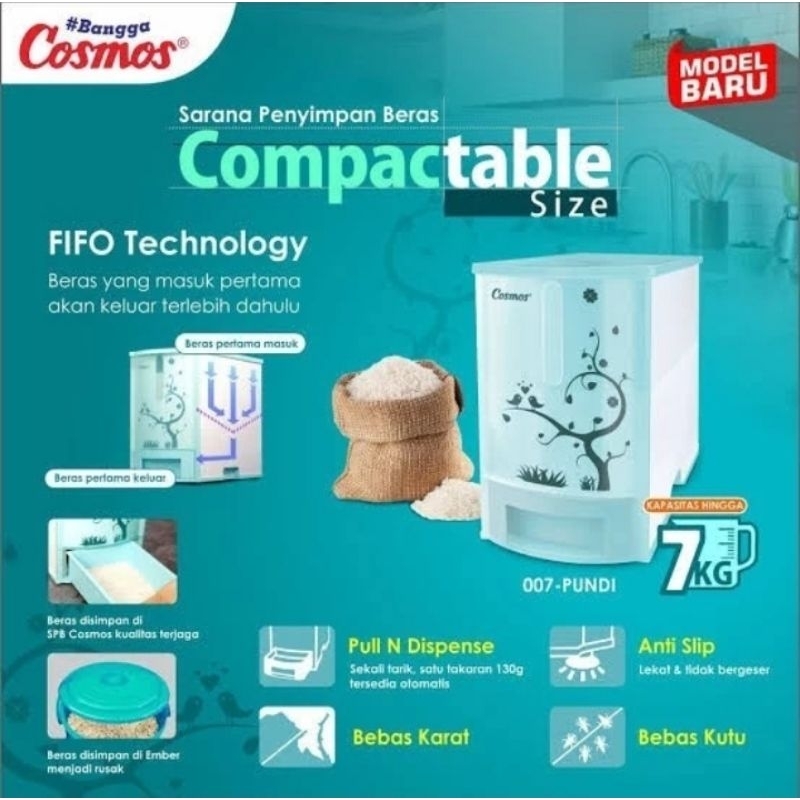 BATAM - COSMOS 007 PUNDI rice box sarana tempat penyimpan beras 7 kg