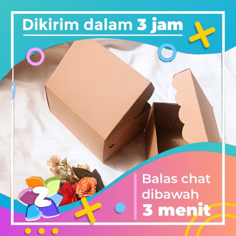 

Dus Kraft Snack Box Ukuran 10x14 Zennida Sticker Kardus Kotak Coklat Renda Untuk Catering Makanan