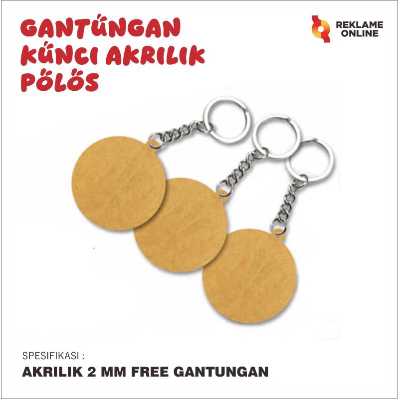 Gantungan Kunci Akrilik Polos Murah