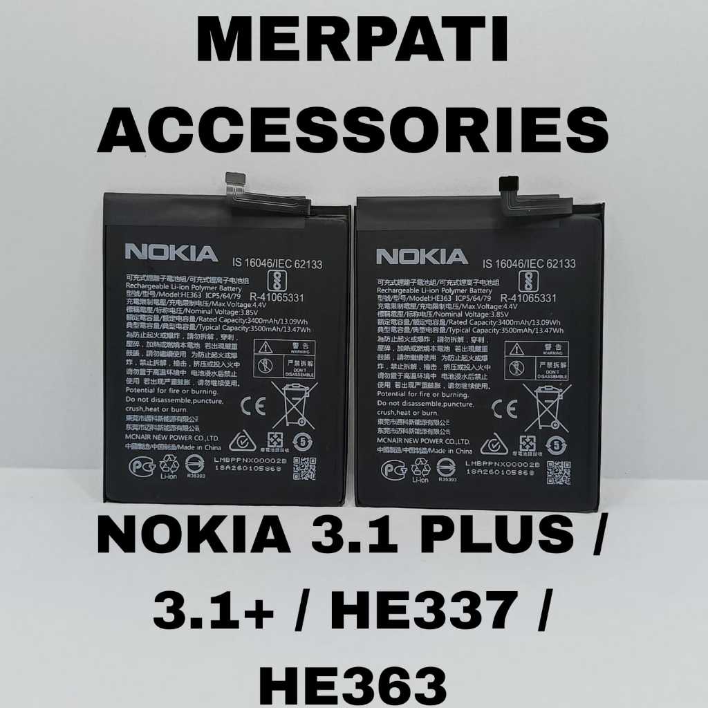 BATERAI/BATRAI/BATRE/BATTERY NOKIA 3.1 PLUS / HE337 / HE363