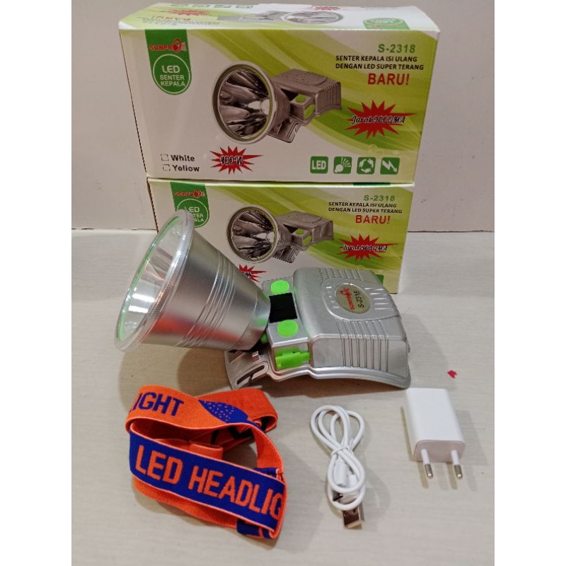 Sunpro Senter Kepala S-2318 / Senter Kepala Sunpro 400Watt Cahaya Kuning & Putih / Sunpro Senter Kep