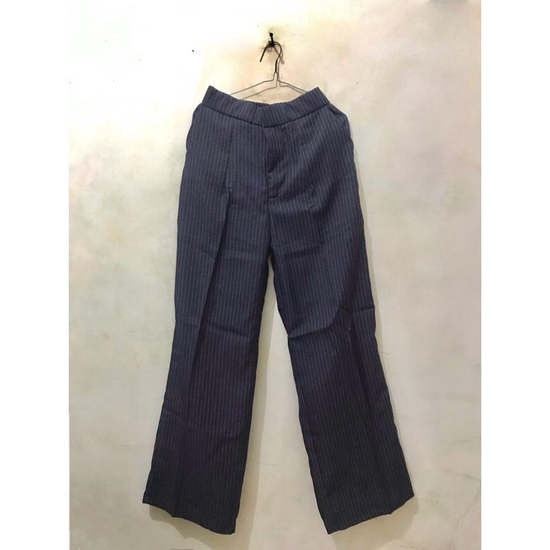 [preloved] Baggy Pants Stripe Navy