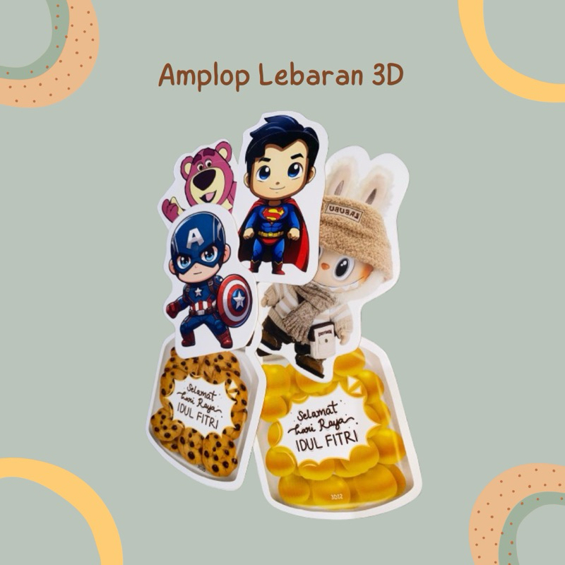 

Amplop Lebaran 3D 2025 Karakter Lucu Unik Angpao Gemoy Idul Fitri Imlek Amplop murah