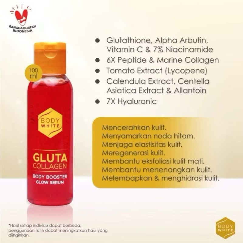Body White Collagen Gluta Collagen Body Booster Glow Serum medan