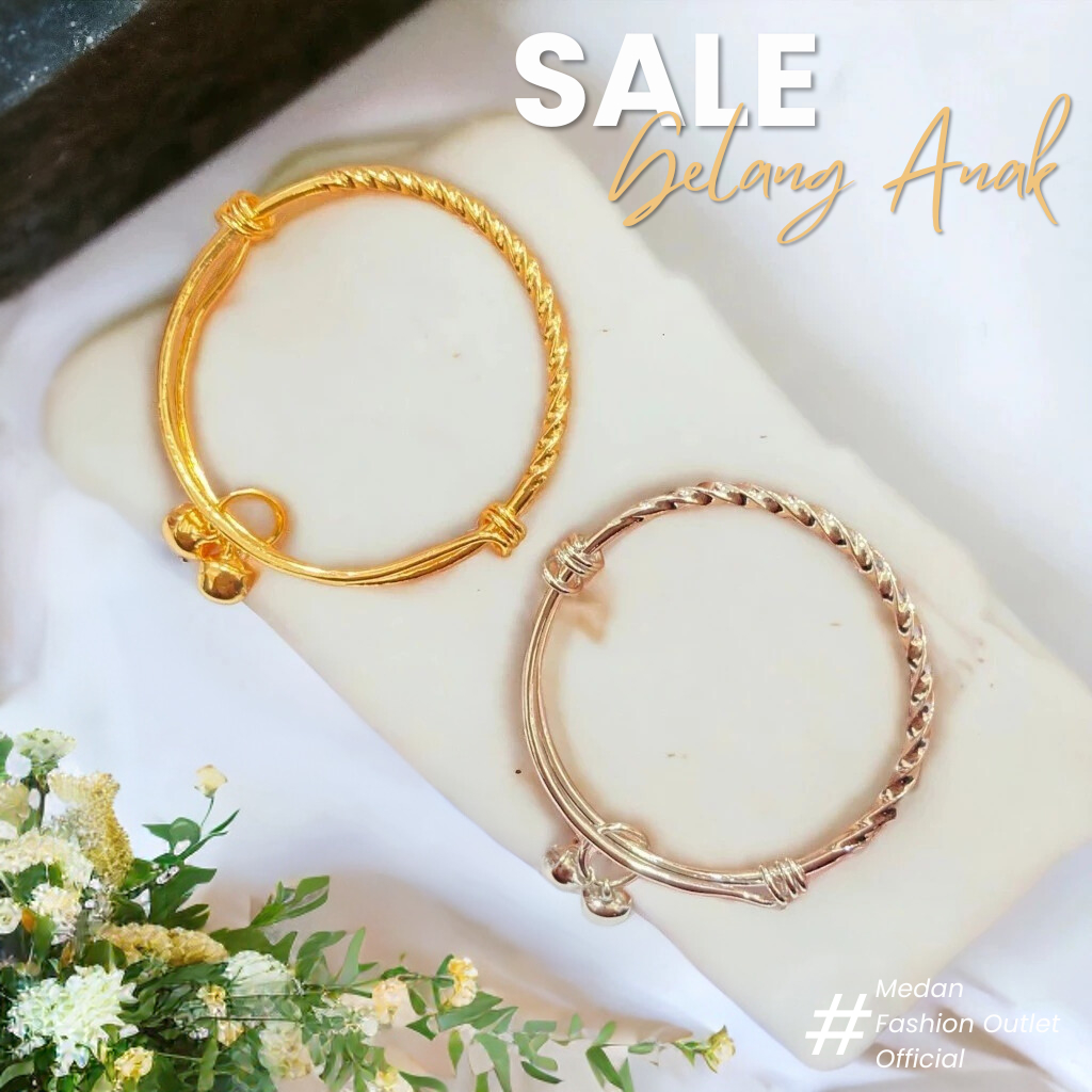 Gelang Bayi Perempuan Laki Laki Titanium Anti Karat Lapis Emas Terbaru Lucu Kekinian Import MF AAG03