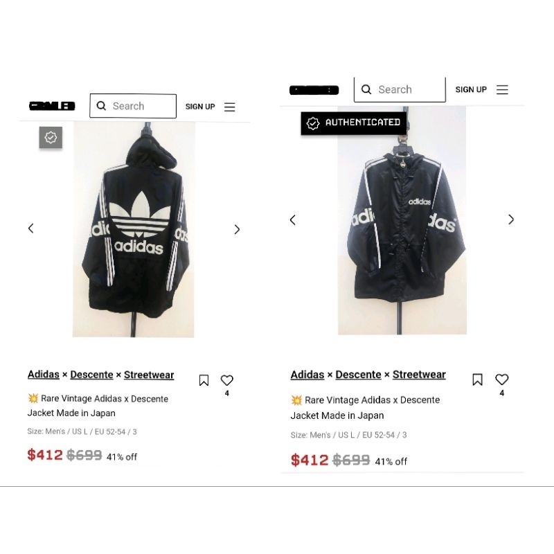 Jaket Adidas x Descente Vintage Big Logo Made in Japan