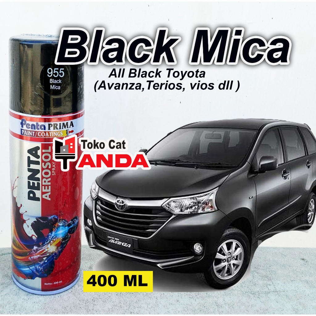 Cat Semprot Penta Aerosol Black Mica Avanza 400ML - Cat Pilok Avanza Hitam Metalik PROMO