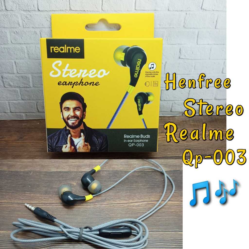 Handsfree Headset Earphone Hf REALME 003, REALME 005, BUDS R40 with MIC extra bass