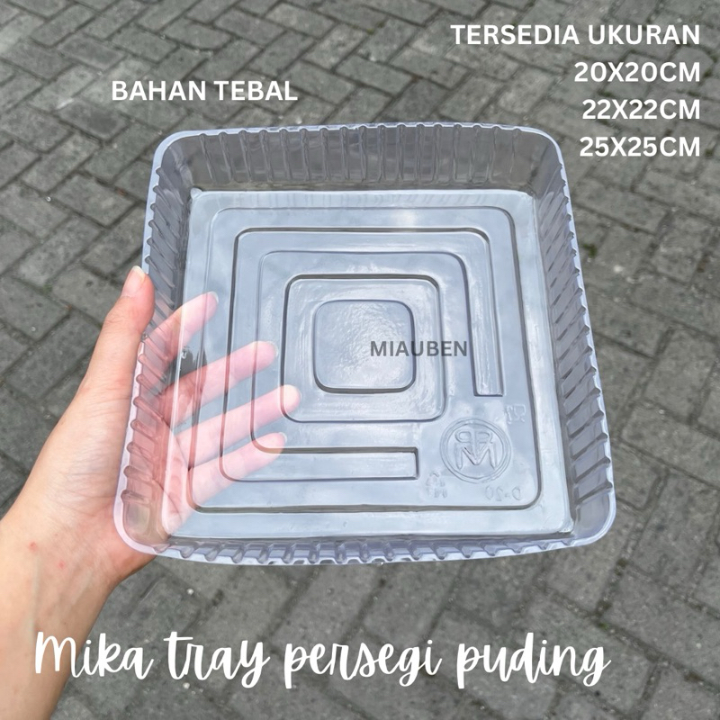 (1pcs) tray puding persegi mika alas puding mika cake puding