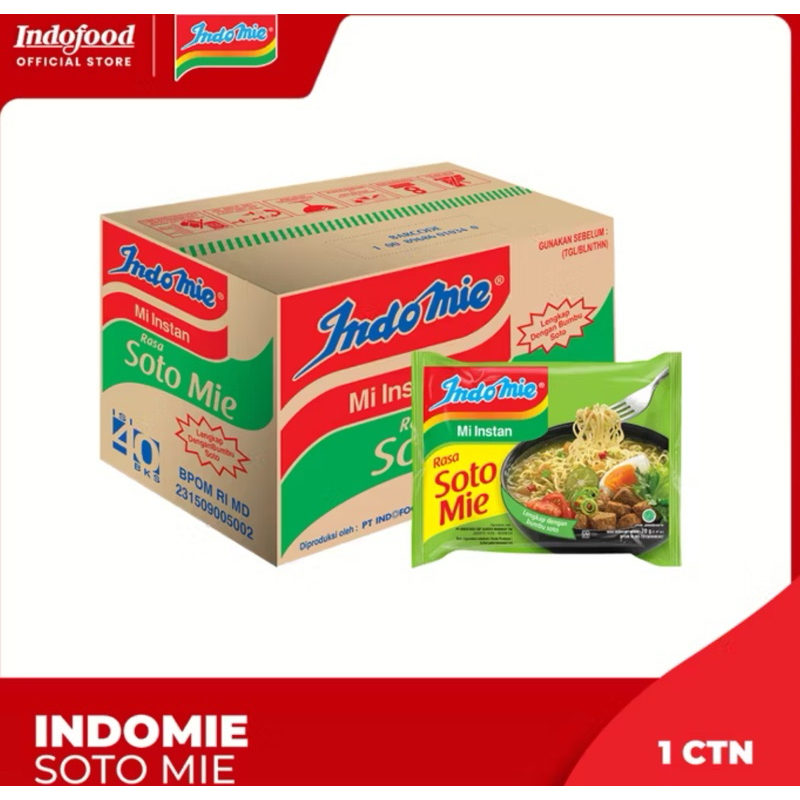 

Indomie kuah soto ayam/dus= 40bks