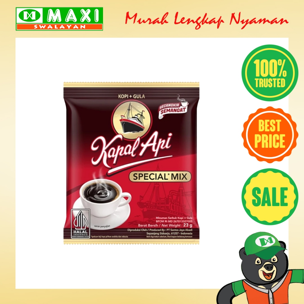 

Kapal Api Special Mix + Gula 23gr isi 5 Sachet