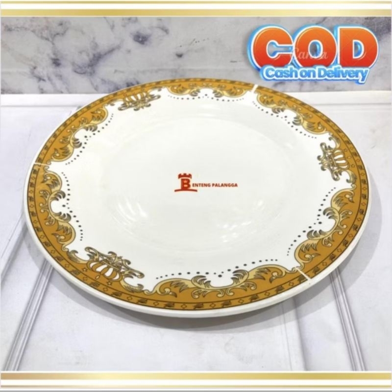 piring 10,5 ceper piring bosara keramik batu cantik mahkota kuning mawar biru mawar pink mawar hijau