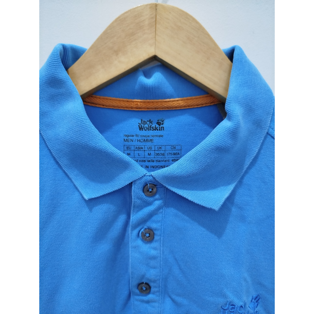 Kaos Kerah/Polo Shirt Jack Wolfskin Biru Tosca Original