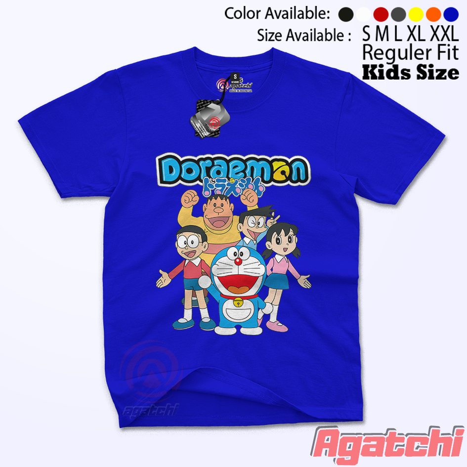 Baju Kaos Atasan Anak Laki - laki dan Perempuan Agatchi Doraemon Nobita Sisuka Giant Suneo