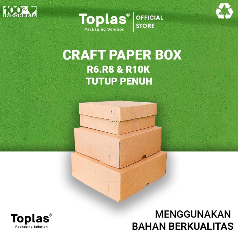 Kotak dua kraft R6 R8 R10 / kotak dus kraft coklat tutup penuh / Snack box / Dus nasi
