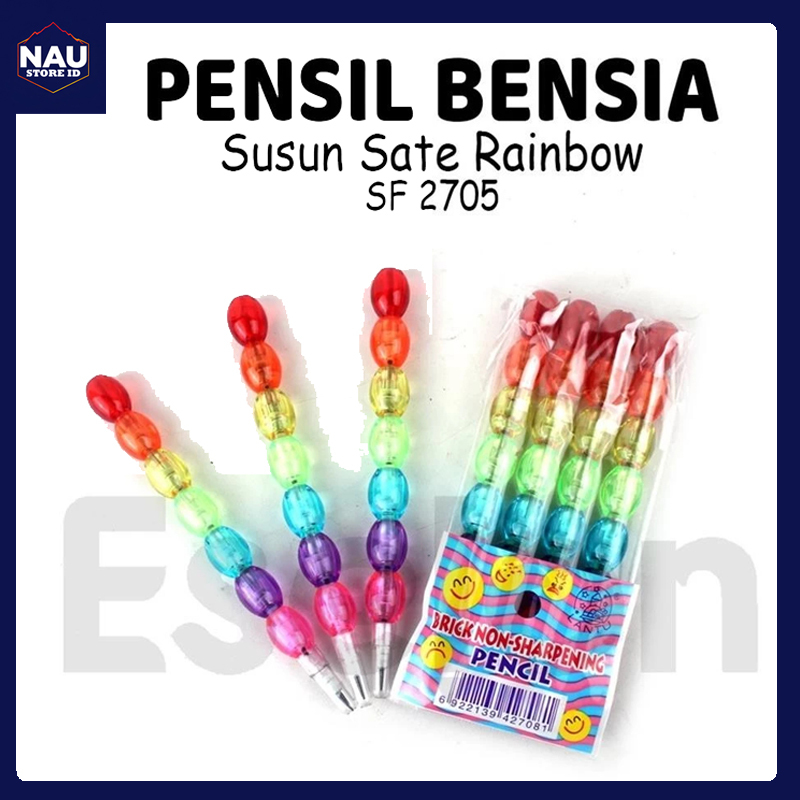 

PENSIL SUSUN RAINBOW 1 SET ISI 4 PCS / 1set Isi 4 pcs Pensil Bensia SATE 2705/1 Pak Pensil Bensia Rainbow - ATK ANAK - SD - SMP - SMA - NAU STORE ID