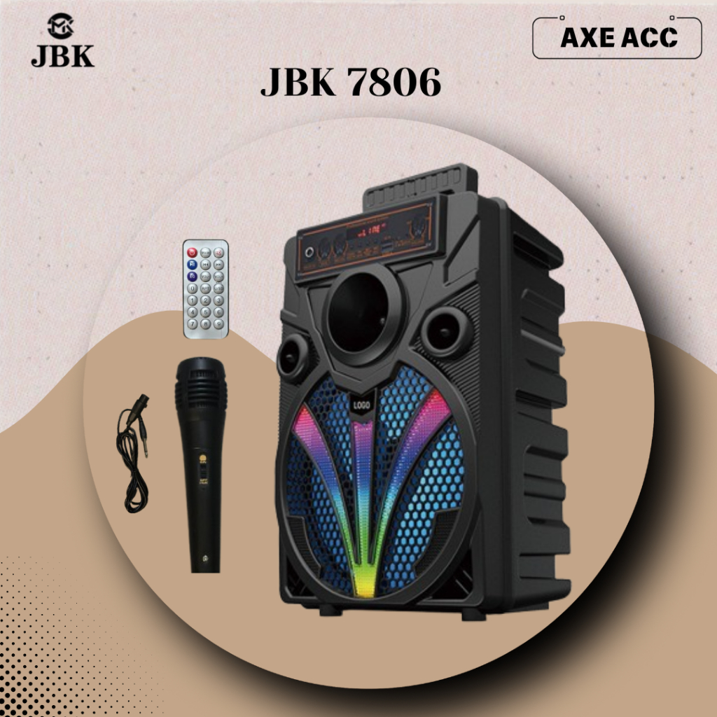 JBK 7806 SPEAKER KAROKE WIRELESS BONUS MIC 8.8 INCH