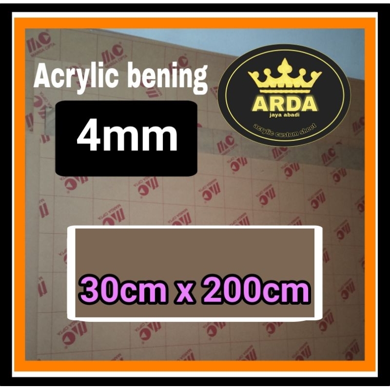 

akrilik 4mm bening 30 x 200 akrilik lembaran marga cipta