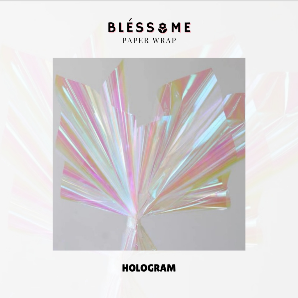 

(5 LEMBAR) Flower Wrapping Paper Transparent Hologram / Rainbow Transparant / Pelangi Transparan Bening / Rainbow Hologram Gradient Kertas Buket Bunga Florist Cellophane Pembungkus Kertas Hand Bouquet