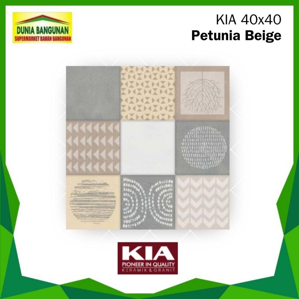 Keramik 40x40 KIA Petunia Beige Keramik Lantai Kasar / Keramik Kamar Mandi / Keramik Dapur