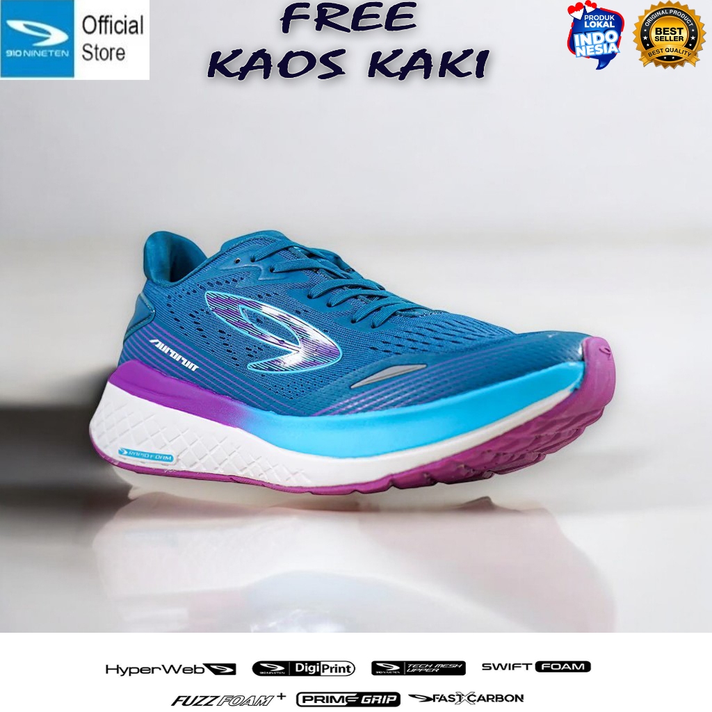 Sepatu Running 910 Nineten Aurorun Original Free Kaos Kaki - 910 Ninten Aurorun Original Gratis kaos