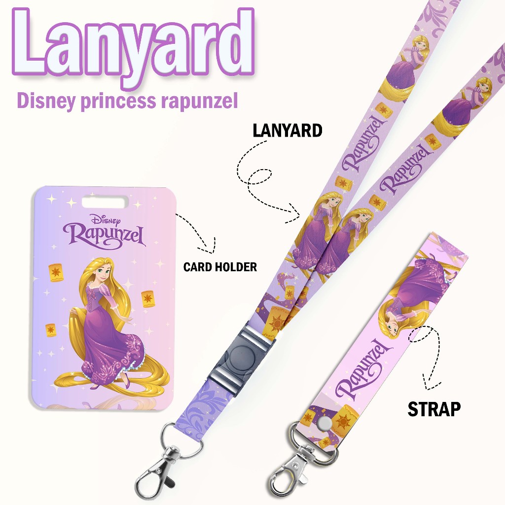 

STRAP LANYARD CARD HOLDER DISNEY PRINCESS RAPUNZEL Gantungan Kunci, Handphone, ID Card