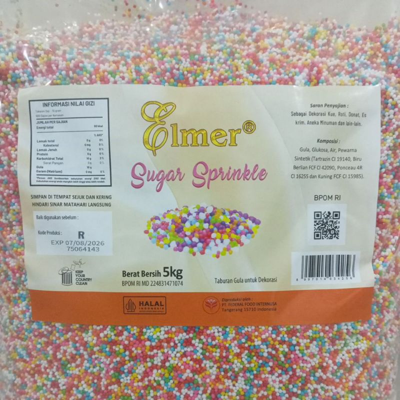 

Trimix rainbow kemasan 50g | sprinkle bulat warna warni 50g