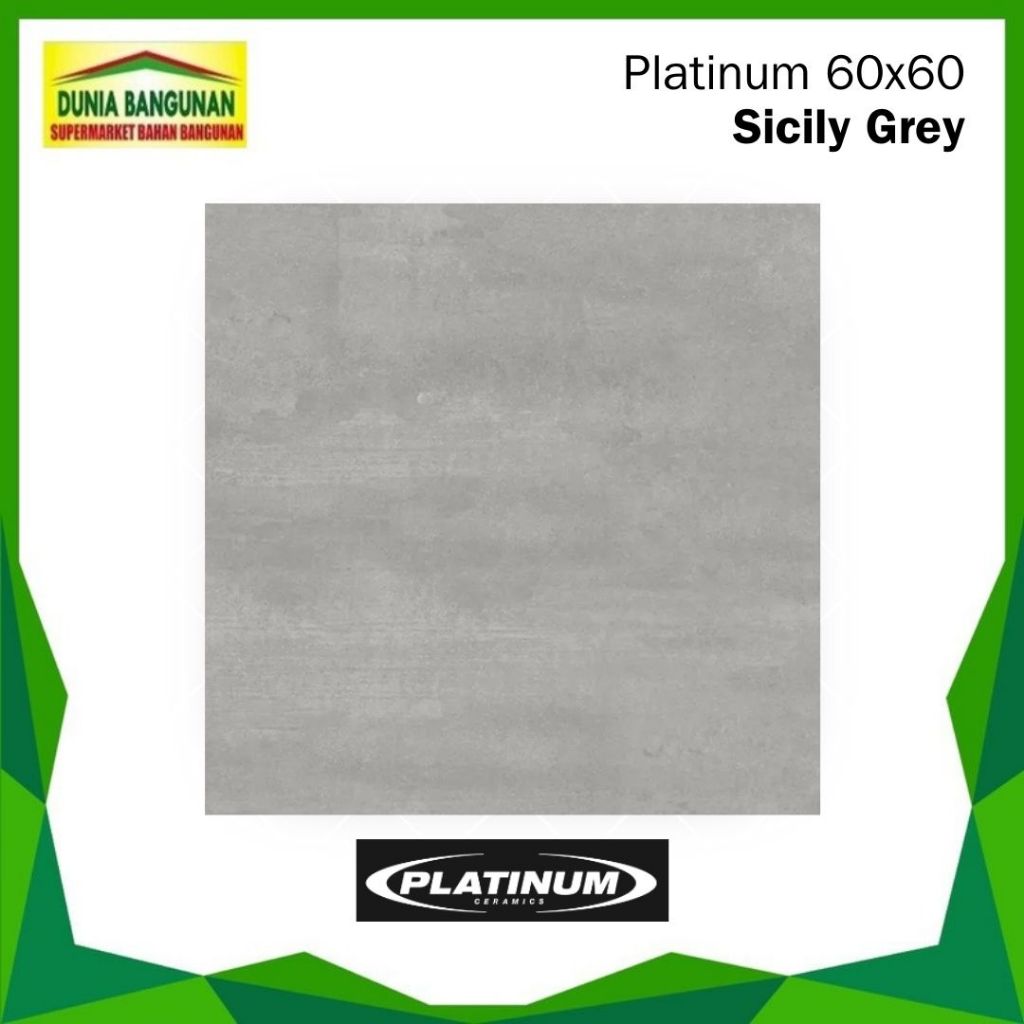 Keramik 60x60 Platinum Sicily Grey Keramik Lantai Keset Matt Abu