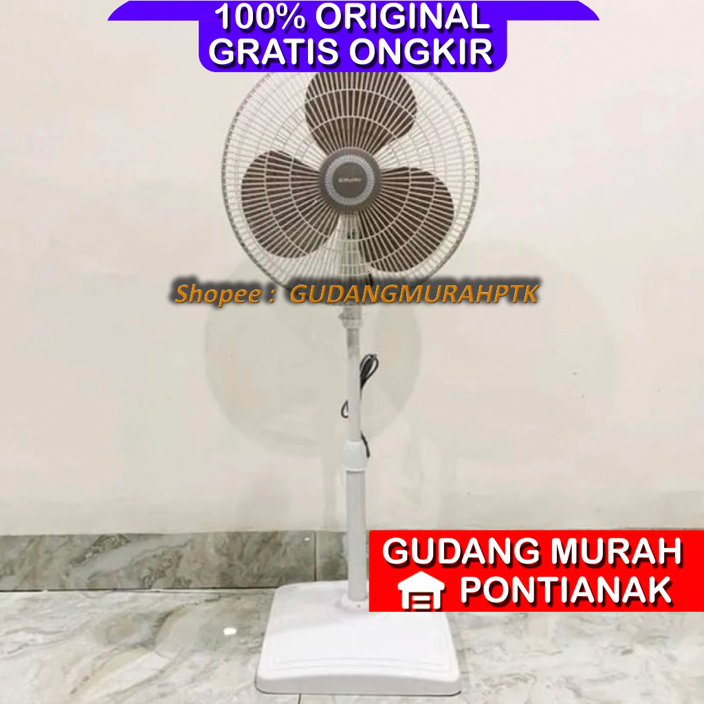 Kipas Angin berdiri Miyako Kaki Pemberat Segi putih KAS 1607 KPL stand fan 16 inch 16" 1607K PL