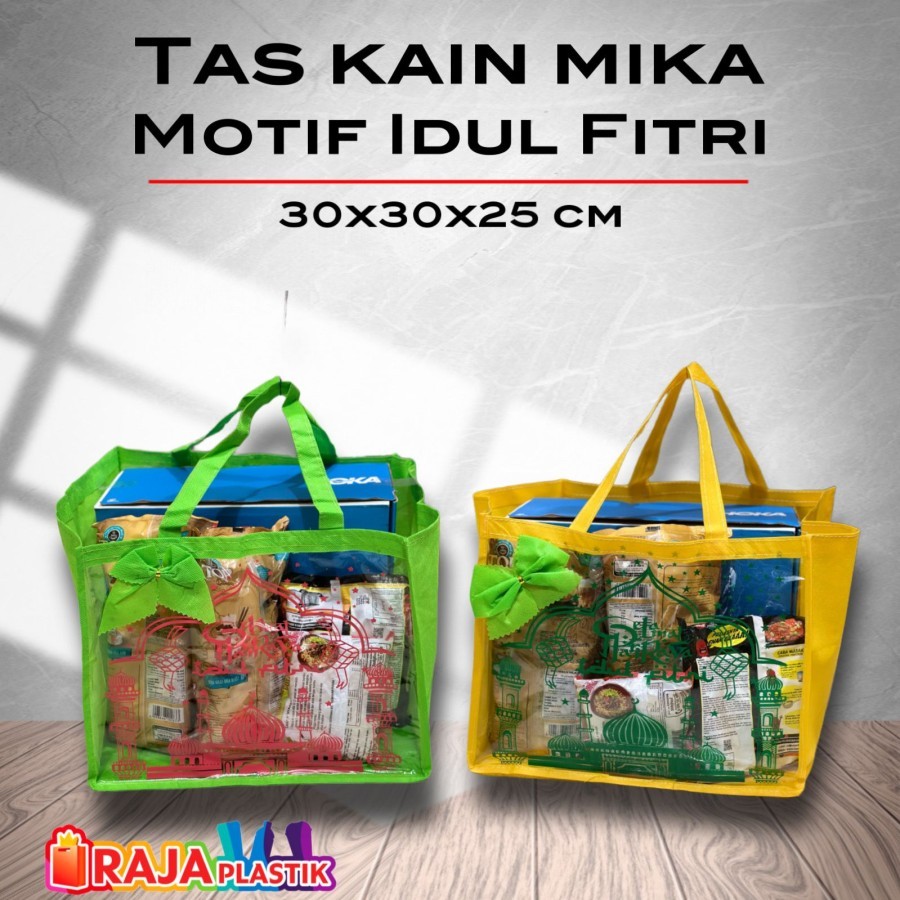 Tas Kain Idul Fitri Pita 30x30x25cm / Tas Kain Lebaran Pita 30x30x25cm