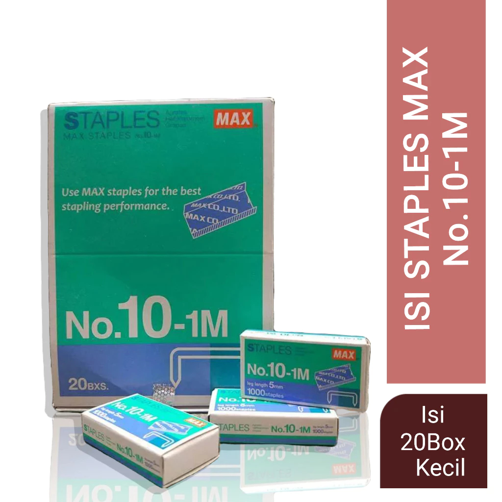 

Isi Staples Max No.10-1M (1 PACK isi 20 Box kecil)