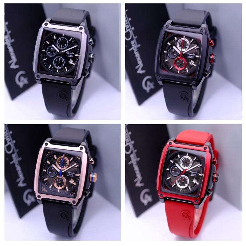 JAM TANGAN PRIA ALEXANDRE CHRISTIE AC 6614 AC6614  RUBBER ORIGINAL