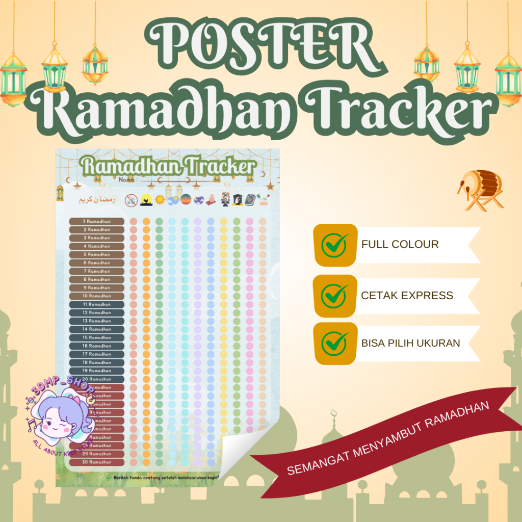 

Poster Jumbo A3+ Agenda Ramadhan Tracker
