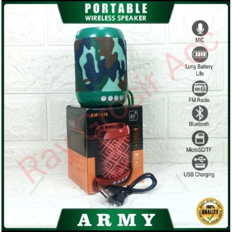 SPEAKER BLUETOOTH WIRELES PORTABLE MINI XM128 STAND HP